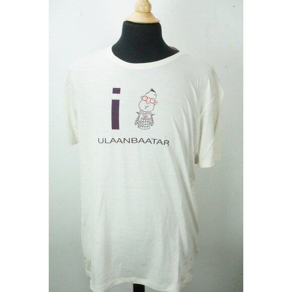 Isaia Napoli I Love Coral Ulaanbaatar Mongolia White T Shirt 3XL BRAND NEW